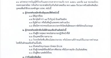 รับสมัครบุคคลเพื่อคัดเลือกฝึกอบรมอาสาสมัครป้องกันภัยฝ่ายพลเรือน (อปพร.) หลักสูตรจัดตั้ง รุ่นที่ 1